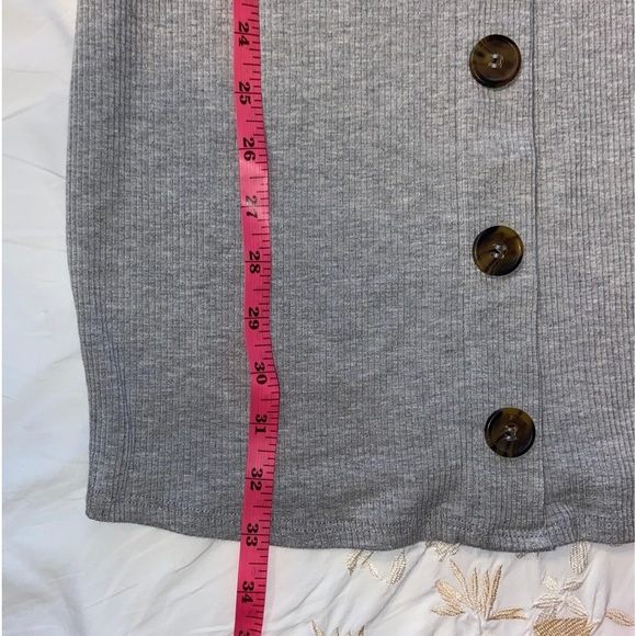 Nwt alya Sz-S Aline Gray Ribbed Tee-Shirt Dress Simplicity w/Eight Faux Buttons - Picture 12 of 16